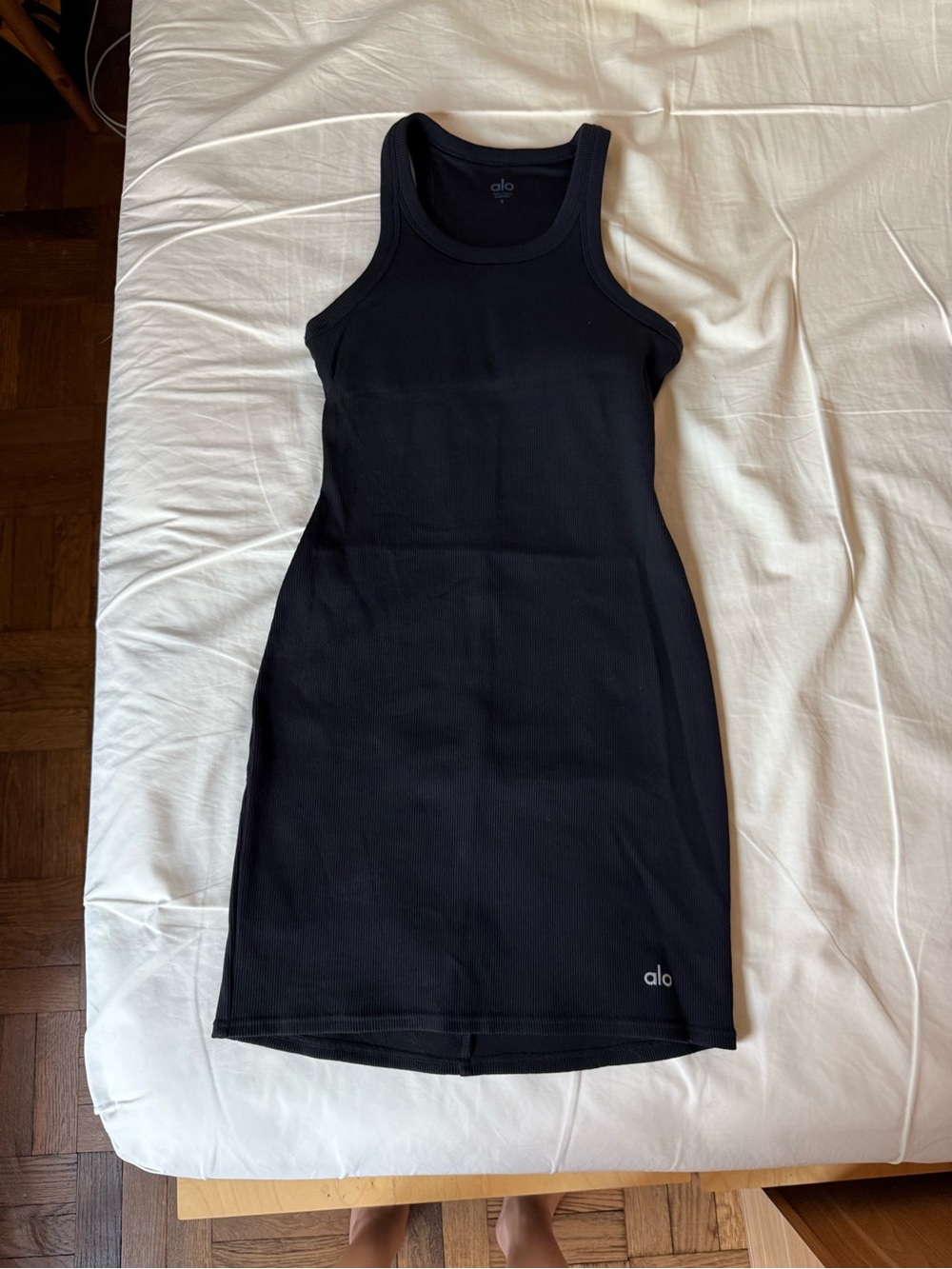 ALO Yoga Black Ribbed Tank dress
